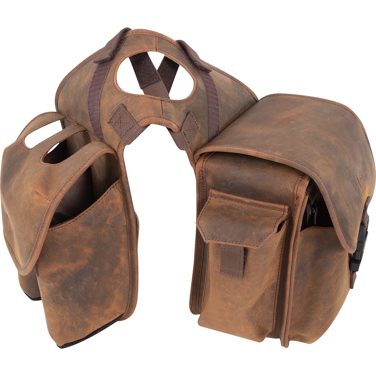 Horn Saddle Bag with Distressed Leather display picture 1